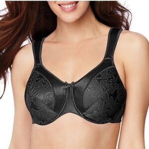 Bali Women's Satin Tracings Underwire Minimizer Bra NWT 40D Black